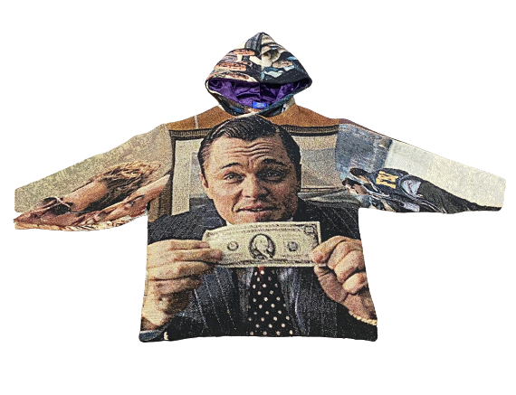 Handmade Wool Tapestry Hoodie Wolf of Wall Street